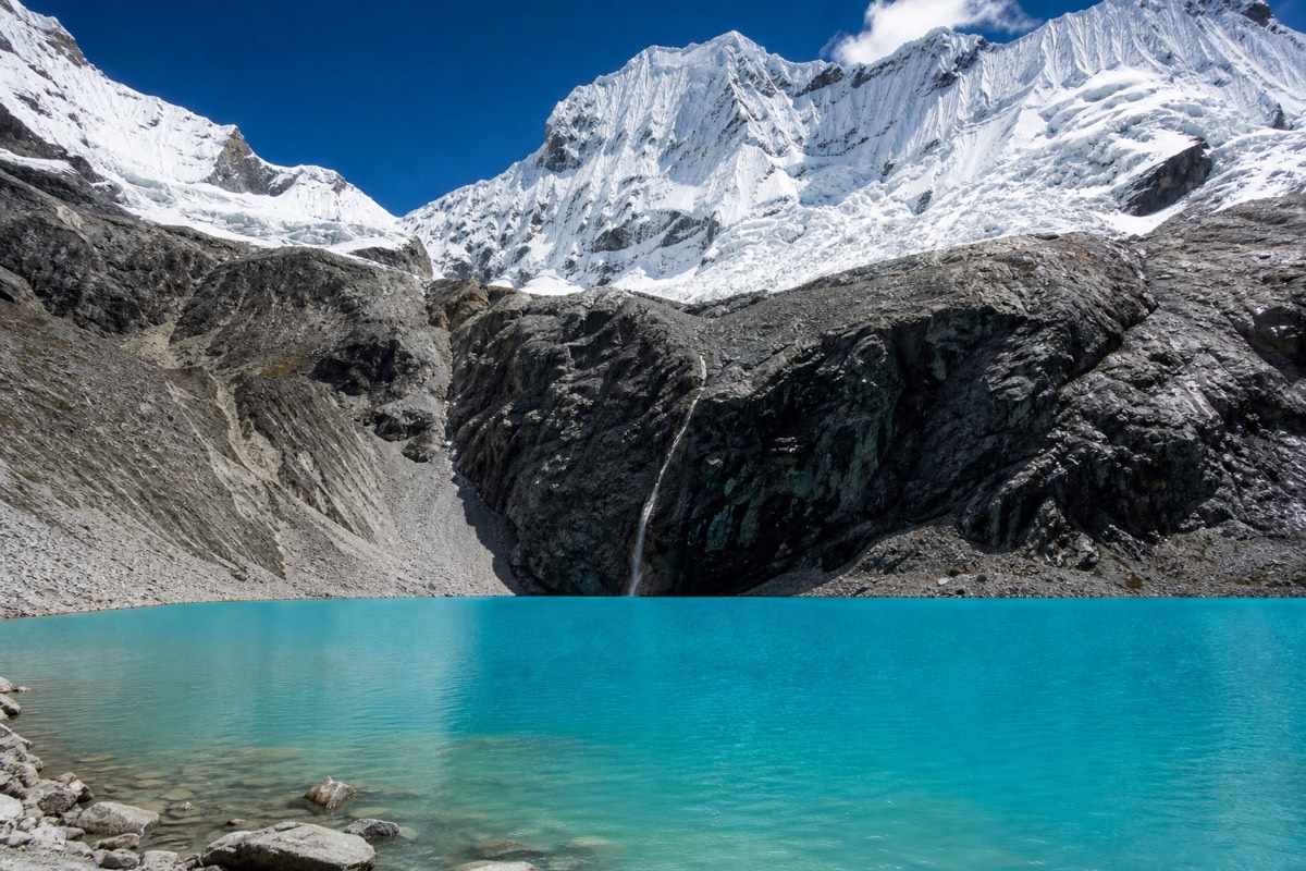 A glacial lagoon on a Huaraz acclimatization hike