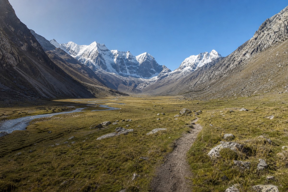 The Santa Cruz valley in the Cordillera Blanca