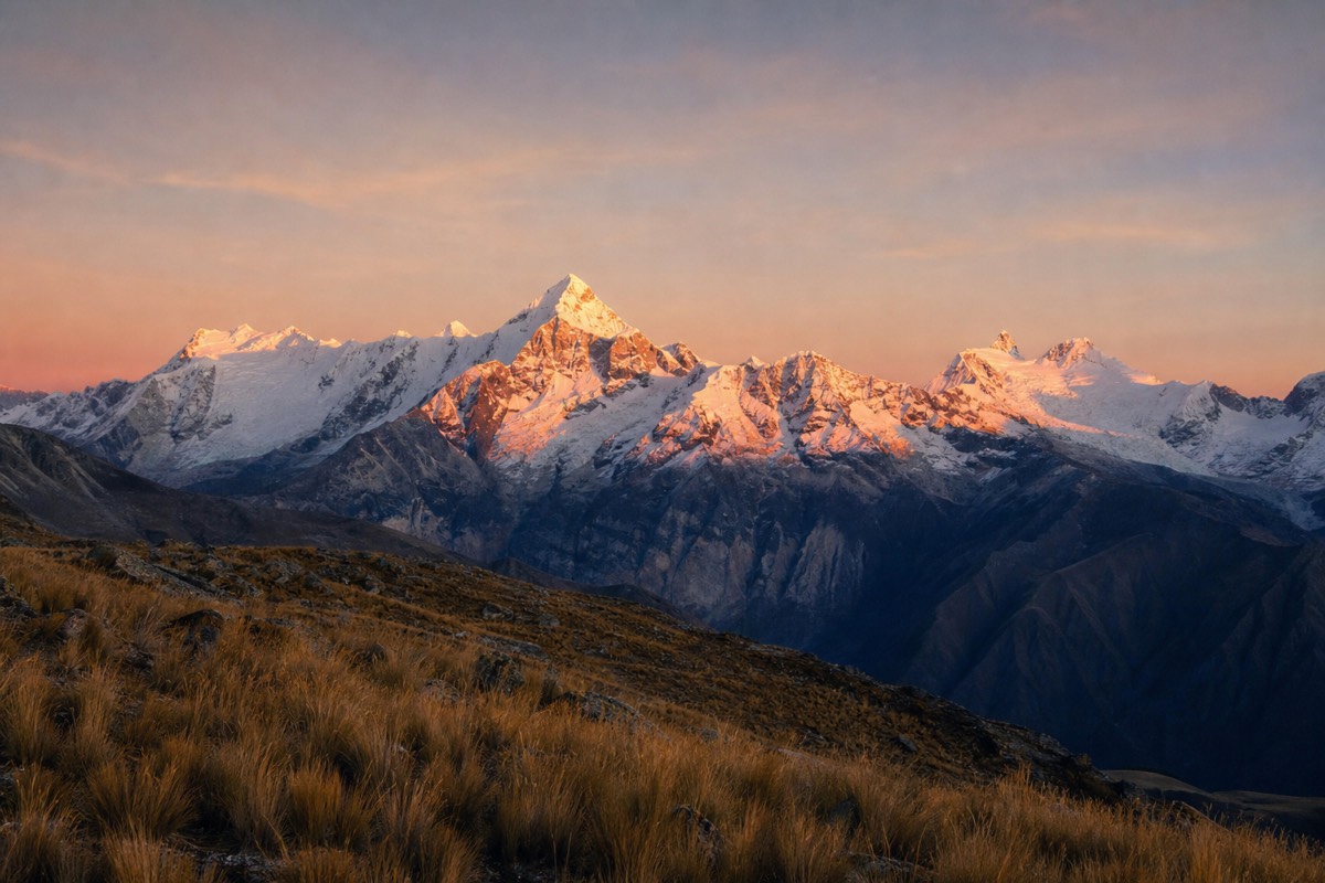 Golden-hour light on the Cordillera Blanca